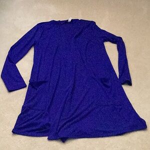 Blue open front sweater